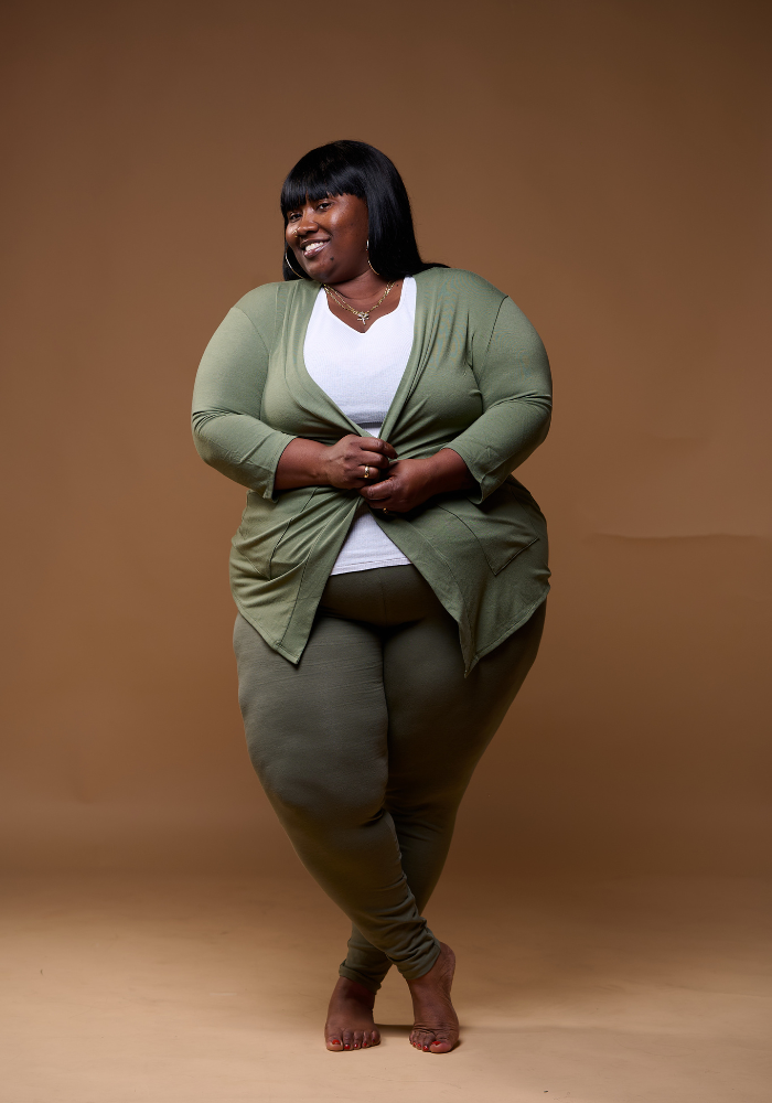 Curvy Plus size Olive Green Stretch Pants ONLY