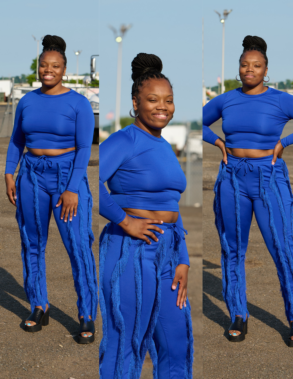 Havana Nights Long Sleeve Royal Blue Set