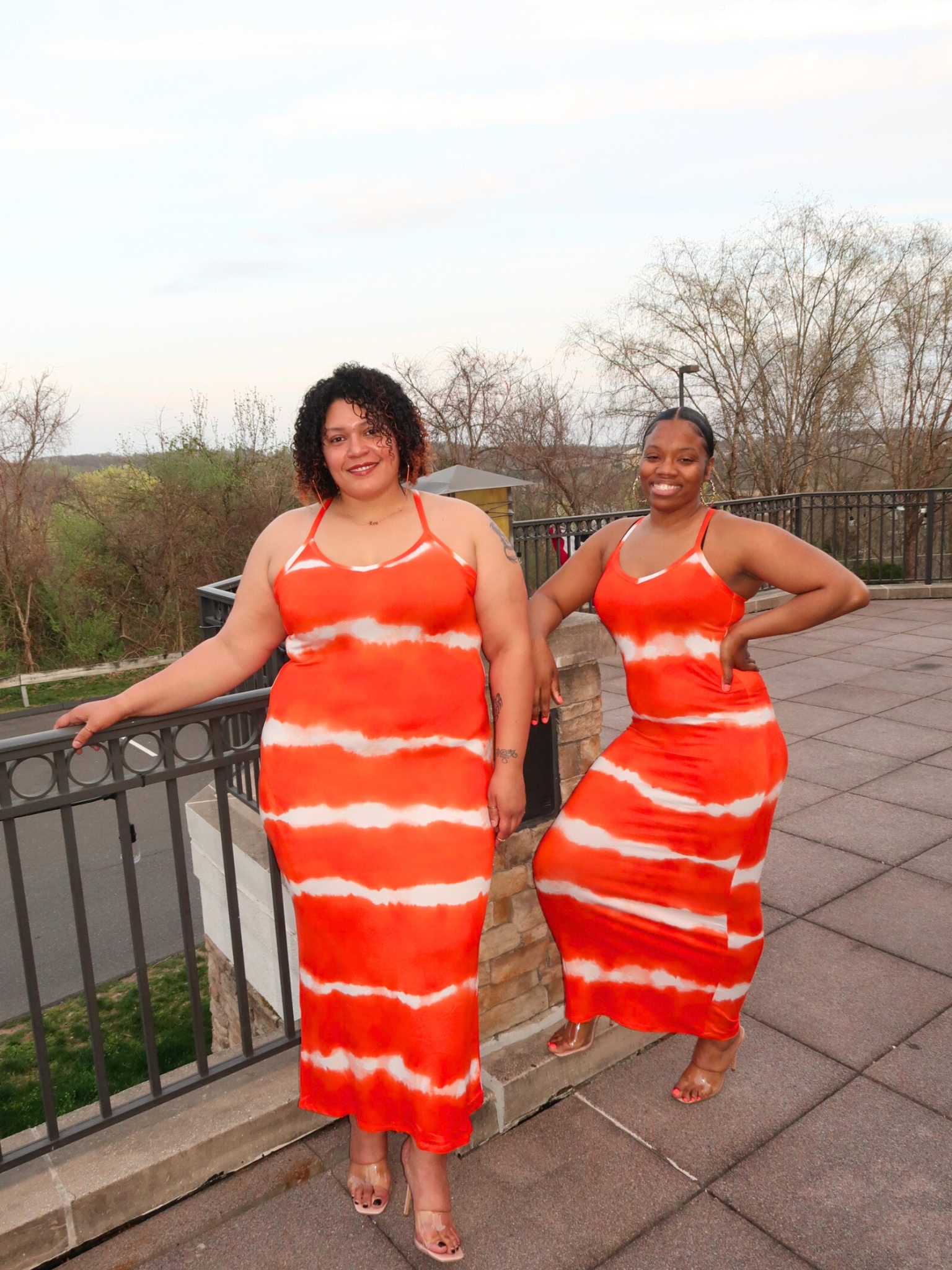 Striped  Maxi Dress Orange Tyes